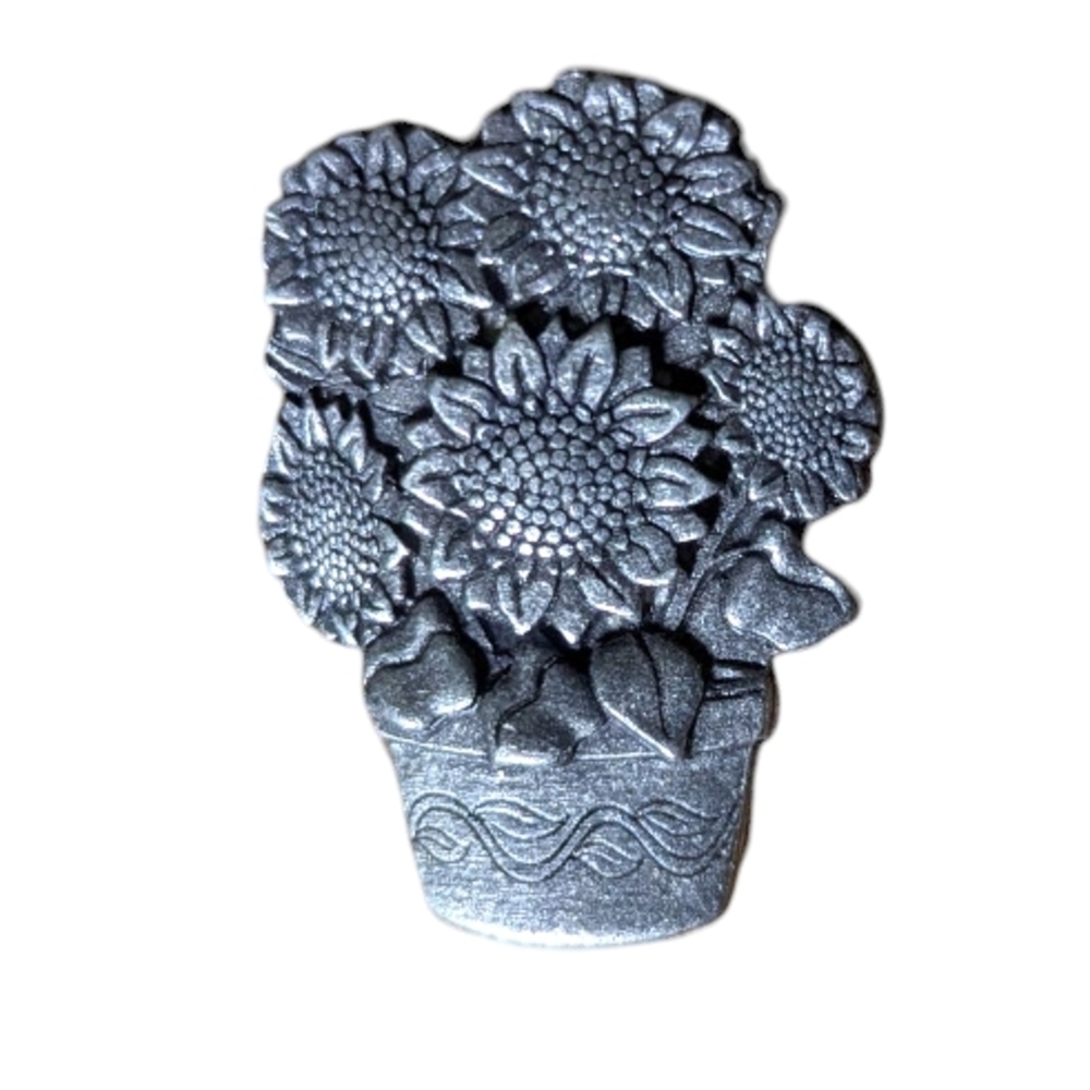 VTG Birds & Blooms Metal Sunflower Pin 2006